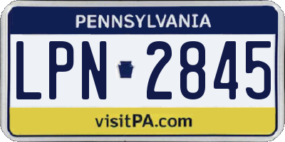 PA license plate LPN2845