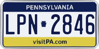 PA license plate LPN2846