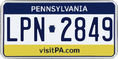 PA license plate LPN2849