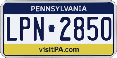 PA license plate LPN2850