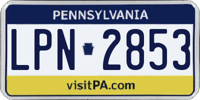 PA license plate LPN2853