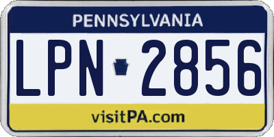PA license plate LPN2856