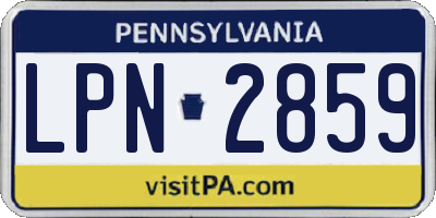 PA license plate LPN2859
