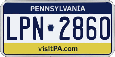PA license plate LPN2860