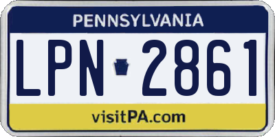 PA license plate LPN2861