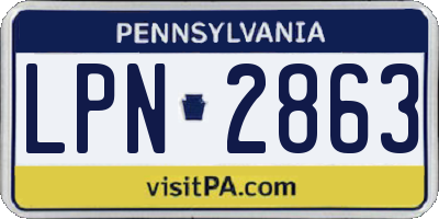 PA license plate LPN2863
