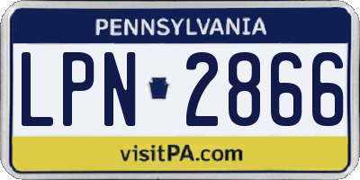 PA license plate LPN2866