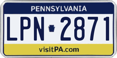 PA license plate LPN2871