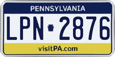 PA license plate LPN2876