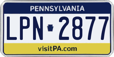 PA license plate LPN2877
