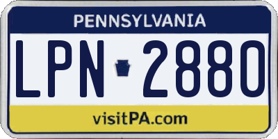 PA license plate LPN2880