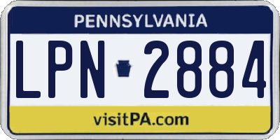 PA license plate LPN2884