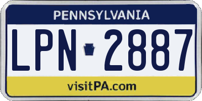 PA license plate LPN2887