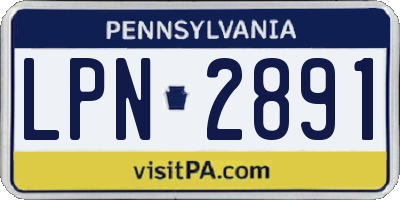 PA license plate LPN2891