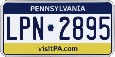 PA license plate LPN2895