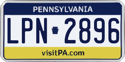 PA license plate LPN2896