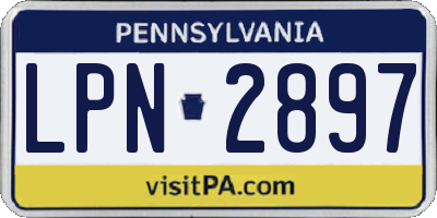 PA license plate LPN2897
