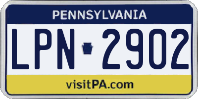 PA license plate LPN2902