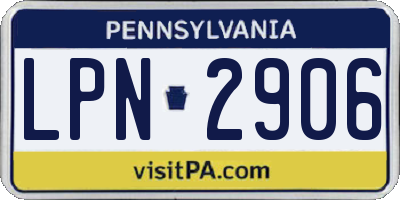 PA license plate LPN2906