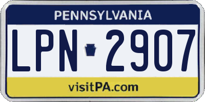 PA license plate LPN2907