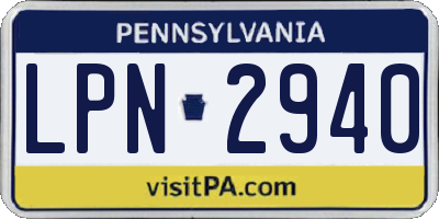 PA license plate LPN2940