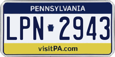 PA license plate LPN2943