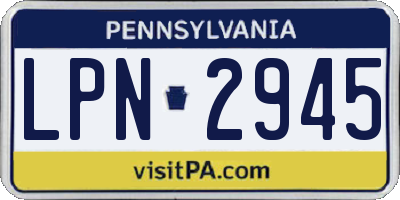 PA license plate LPN2945