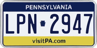 PA license plate LPN2947