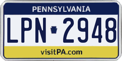 PA license plate LPN2948