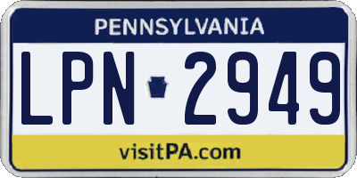 PA license plate LPN2949