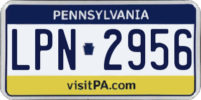 PA license plate LPN2956