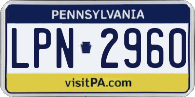 PA license plate LPN2960
