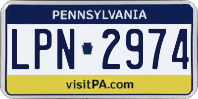 PA license plate LPN2974