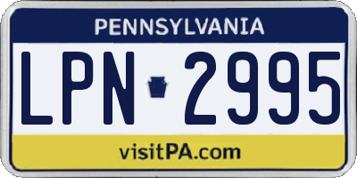 PA license plate LPN2995