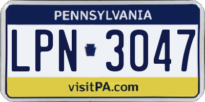PA license plate LPN3047