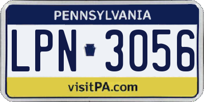 PA license plate LPN3056
