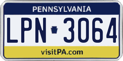 PA license plate LPN3064