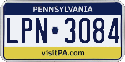 PA license plate LPN3084