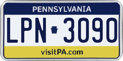 PA license plate LPN3090