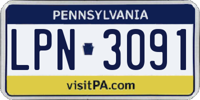 PA license plate LPN3091