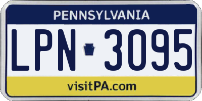 PA license plate LPN3095