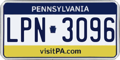 PA license plate LPN3096