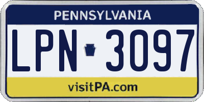PA license plate LPN3097