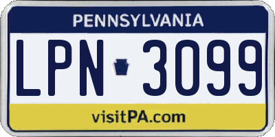 PA license plate LPN3099