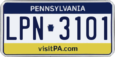 PA license plate LPN3101