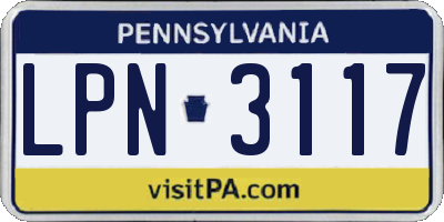 PA license plate LPN3117