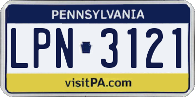 PA license plate LPN3121