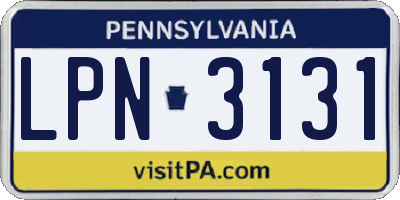 PA license plate LPN3131