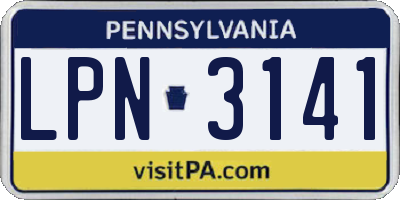 PA license plate LPN3141