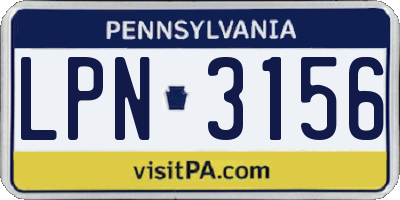 PA license plate LPN3156